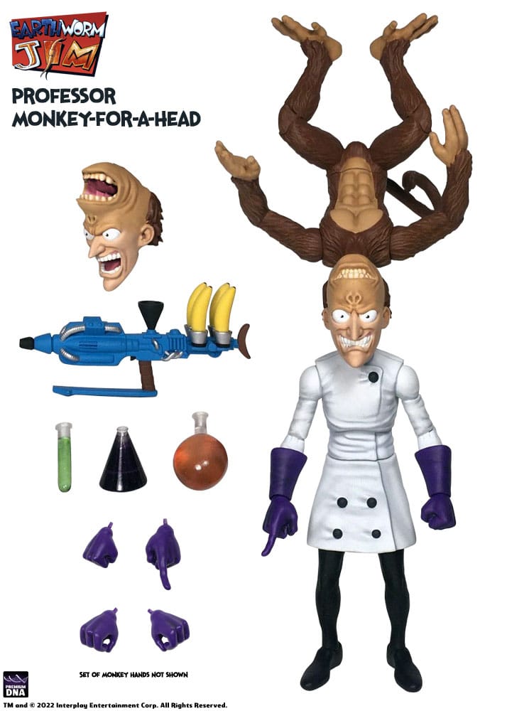 Earthworm Jim Figura Wave 1: Professor Monkey-For-A-Head 28 cm - Z POP Toys