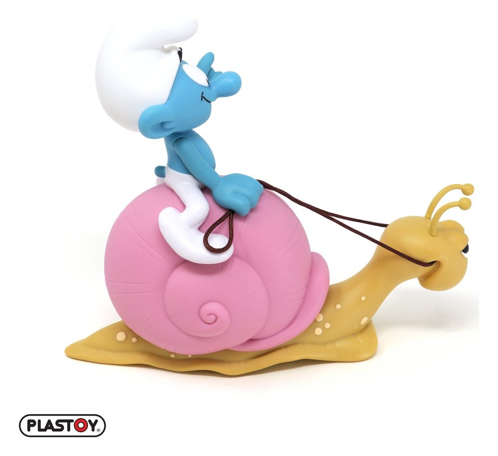 Los Pitufos: Hucha Smurf on a Snail's Back 19 cm