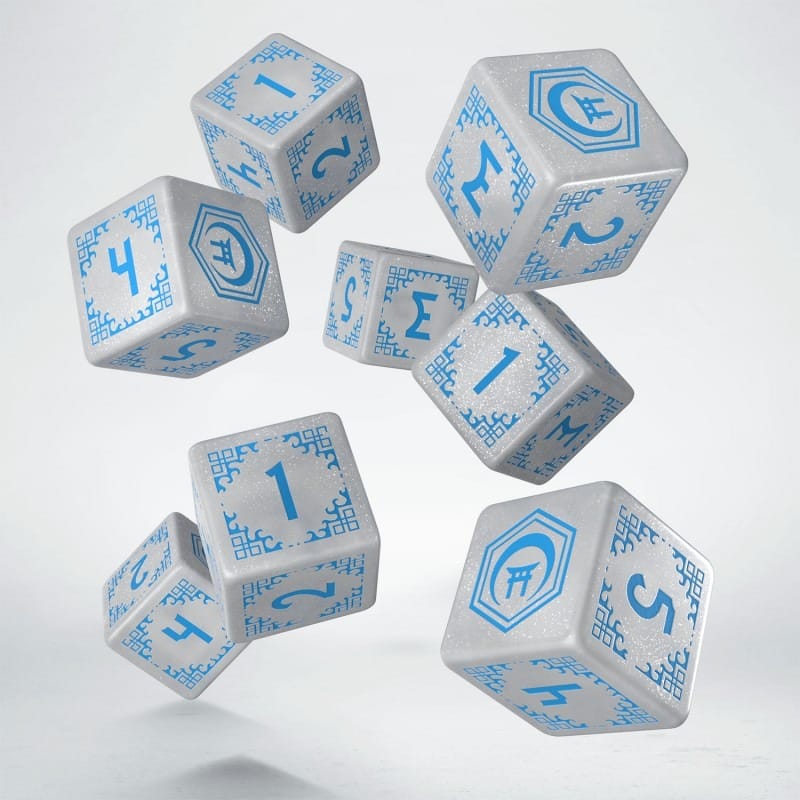 Shadow Scar Set de 8 Dados Essential White & Blue
