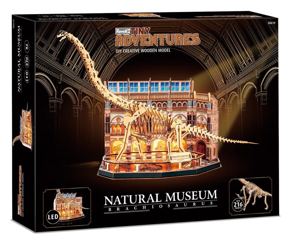 Revell Tiny Adventures Natural Museum Puzzle 3D de Madera Brachiosaurus Skeleton 58 cm