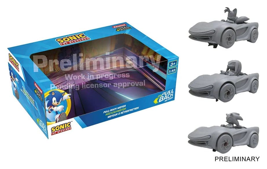 Sonic the Hedgehog Pull & Speed Coche de retrofricción Sonic Racing CrossWorlds - Pack of 3