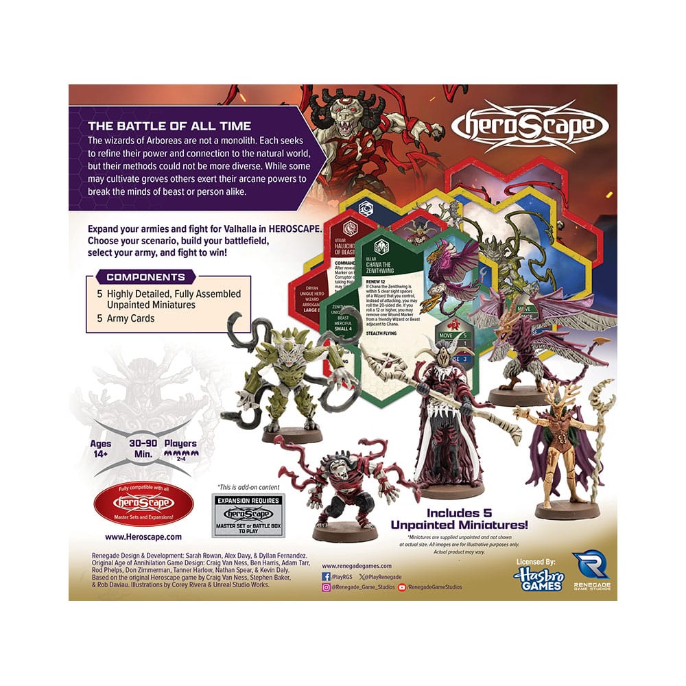 Heroscape expansión del ejército Embers of War: Heroes of Arboreas *Edición Inglés*