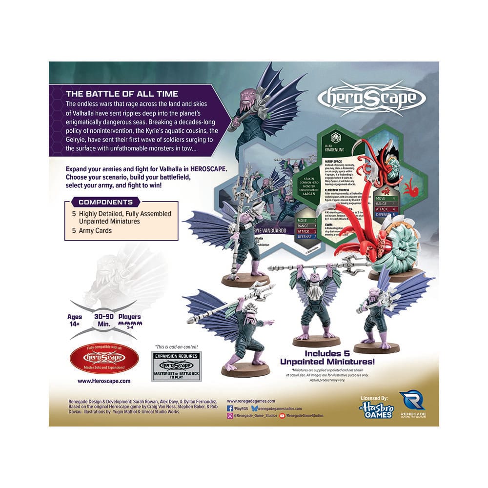 Heroscape expansión del ejército Embers of War: Krakenling & Gelryie Vanguards *Edición Inglés*