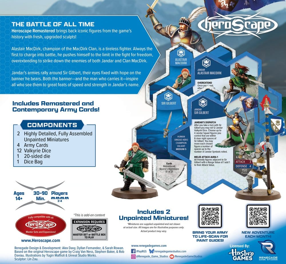 Heroscape Juego de Mesa Expansión de Ejército Champions of Jandar Remastered *Edición Inglés*