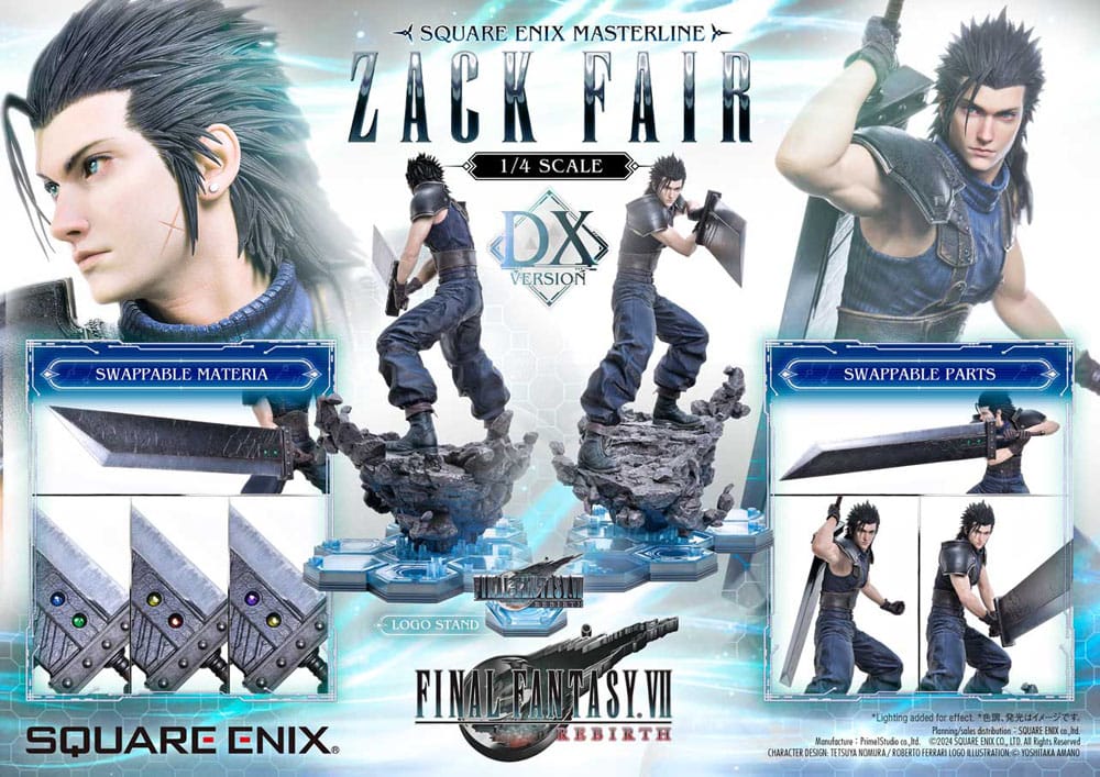 Final Fantasy VII Rebirth Estatua 1/4 Zack Fair Deluxe Ver. 57 cm