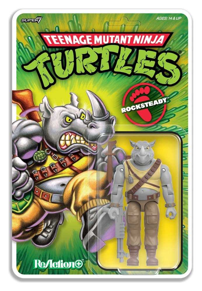 Teenage Mutant Ninja Turtles ReAction+ Figura Wave 02 Rocksteady
