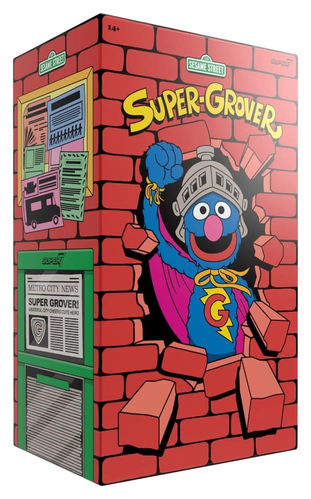 Plaza Sésamo Figura Supersize Vinyl - Super Grover 36 cm