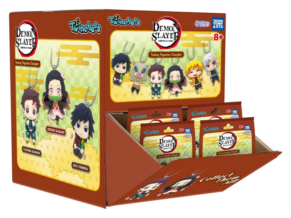 Demon Slayer: Kimetsu no Yaiba Llaveros Swing Danglers 3 cm Mystery Capsule Expositor (12)