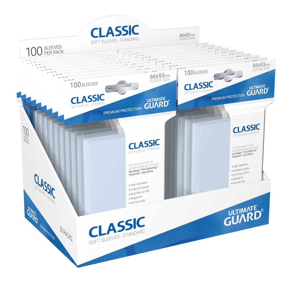 Ultimate Guard Classic Soft Sleeves Fundas de Cartas Tamaño Estándar Transparente (100)