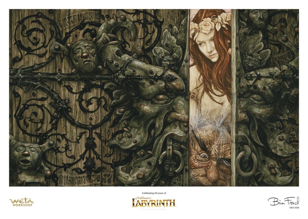 Dentro del laberinto Lámina Sarah and Hoggle Navigate the Labyrinth Edición Limitada 30 cm