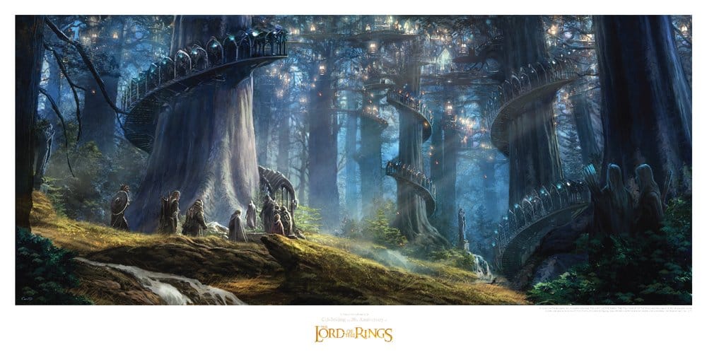 El Señor de los Anillos Litografia Lothlorien 59 x 30 cm