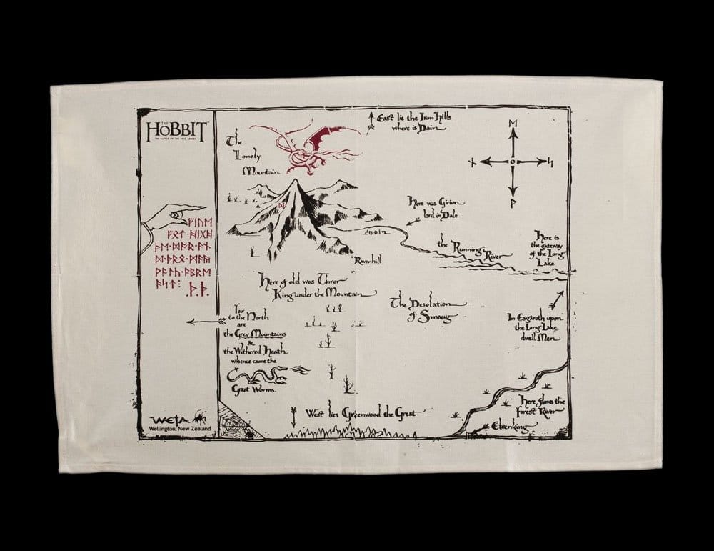El hobbit Paños de cocina Thorins Map 72 cm