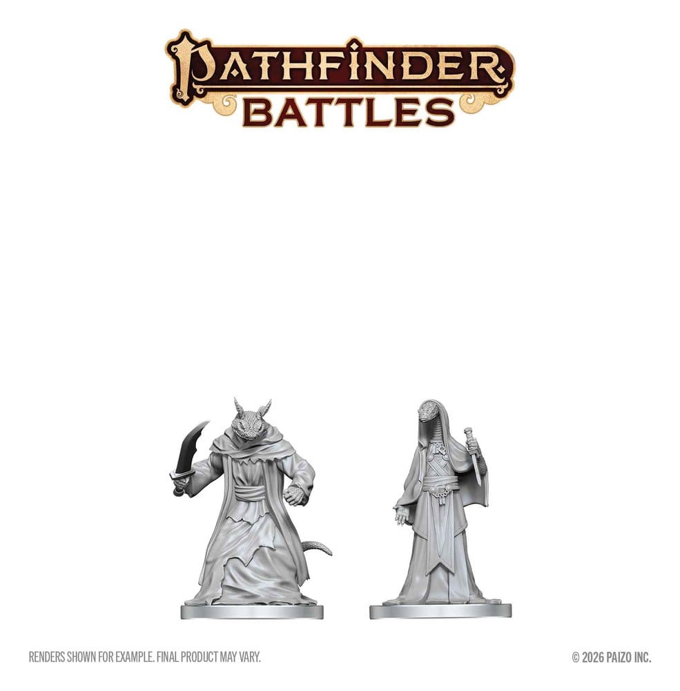 Pathfinder Battles Deep Cuts Miniatura sin pintar Zyss & Aapoph Serpentfolk 13 cm