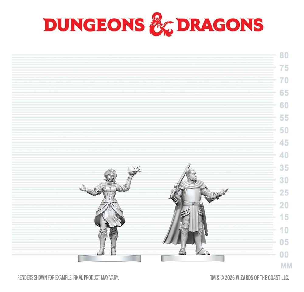 D&D Nolzur's Maravillosas Miniaturas Figuras Mini Caballero y Aprendiz de Mago 13 cm