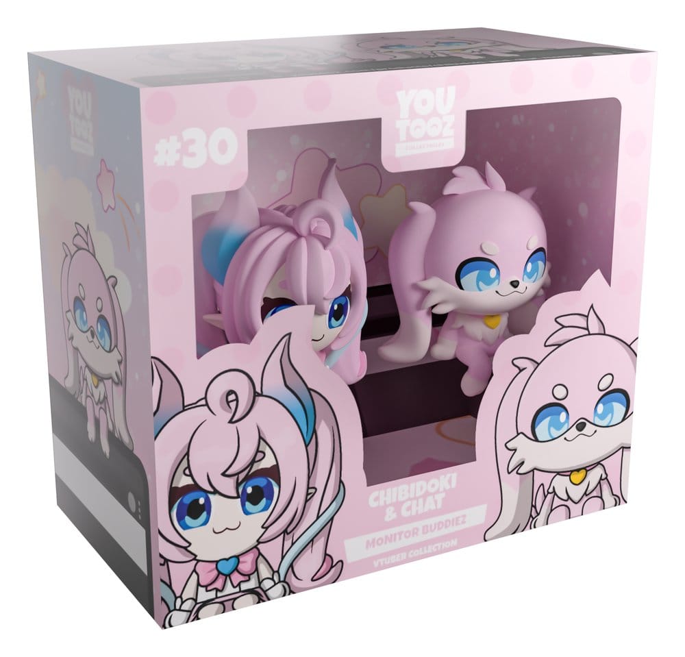 Original Figuras Vinyl Chibidoki & Chat Monitor Buddiez 7 cm