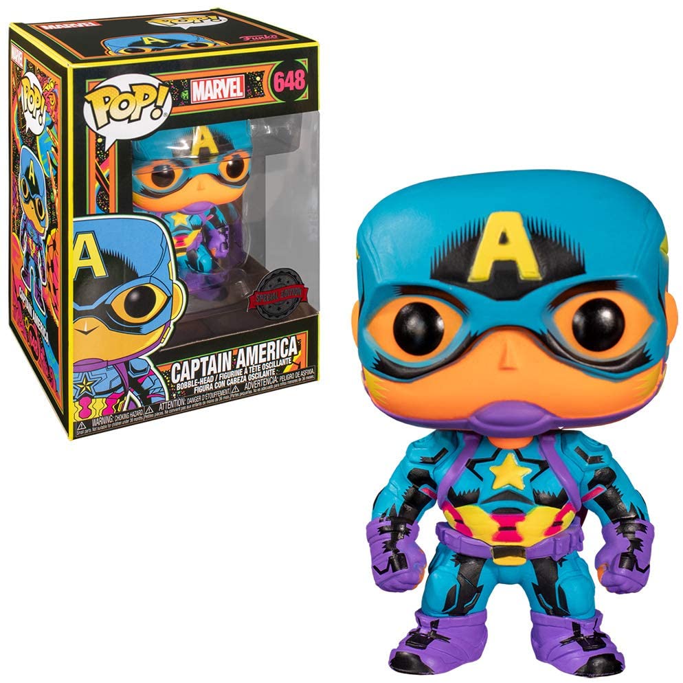FUNKO POP MARVEL BLACK LIGHT CAPITAN AMERICA MULTICOLOR 48845 - Z POP Toys