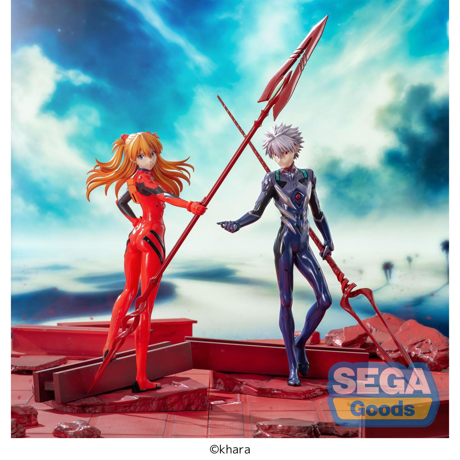 ASUKA SHIKINAMI LANGLEY SPEAR OF CASSIUS FIGURA 20 CM EVANGELION 3.0 + 1.0 THRICE UPON A TIME LUMINASTA