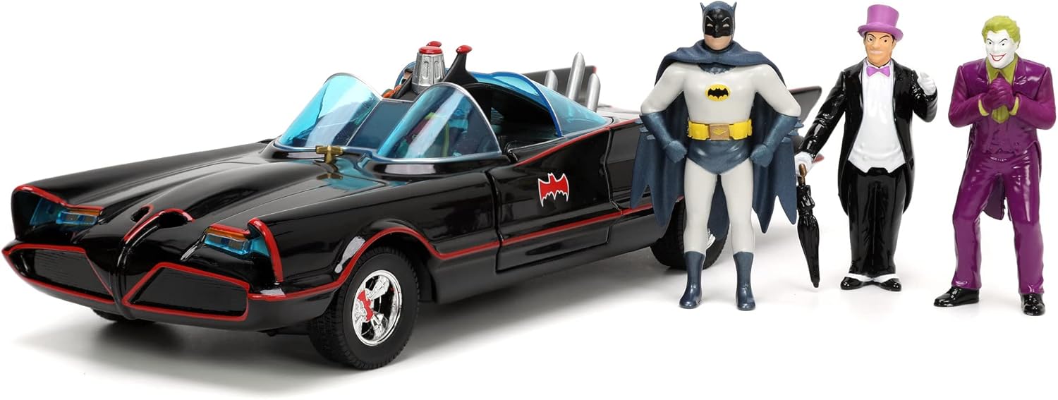 BATMOBILE 1966 CLASSIC TV & SET 4 FIGURAS 1/24 SCALE DC UNIVERSE