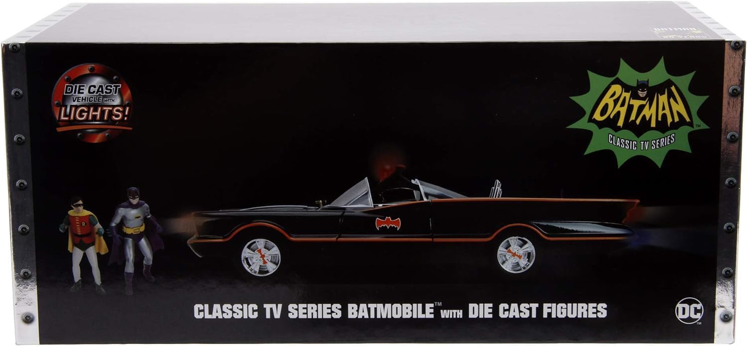 BATMOBILE 1966 CLASSIC TV & SET 2 FIGURAS 1/18 SCALE DC UNIVERSE