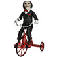 BILLY THE PUPPET WITH SOUND RIDING TRICYCLE VERSION FIGURA 33 CM SAW RE-RUN
