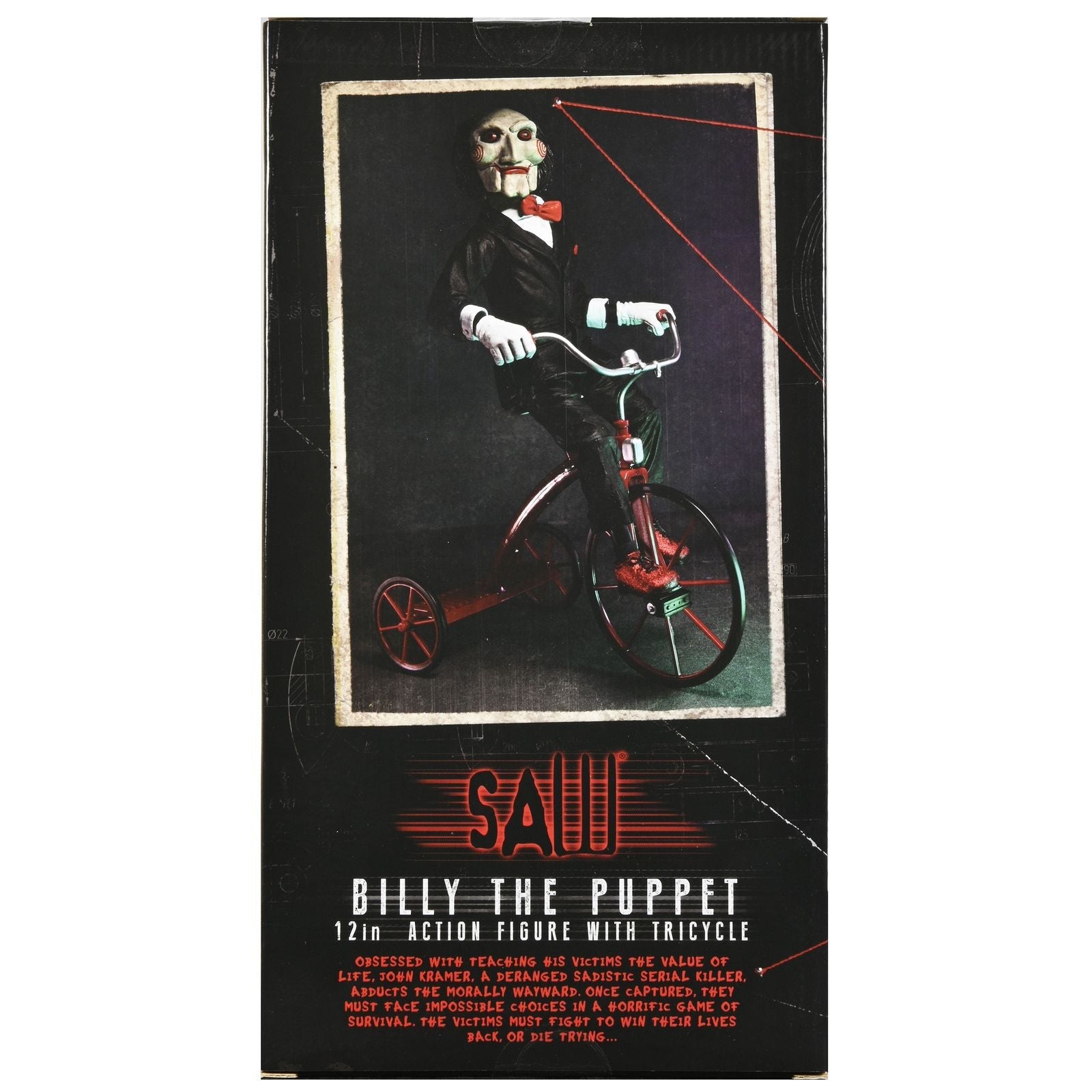 BILLY THE PUPPET WITH SOUND RIDING TRICYCLE VERSION FIGURA 33 CM SAW RE-RUN