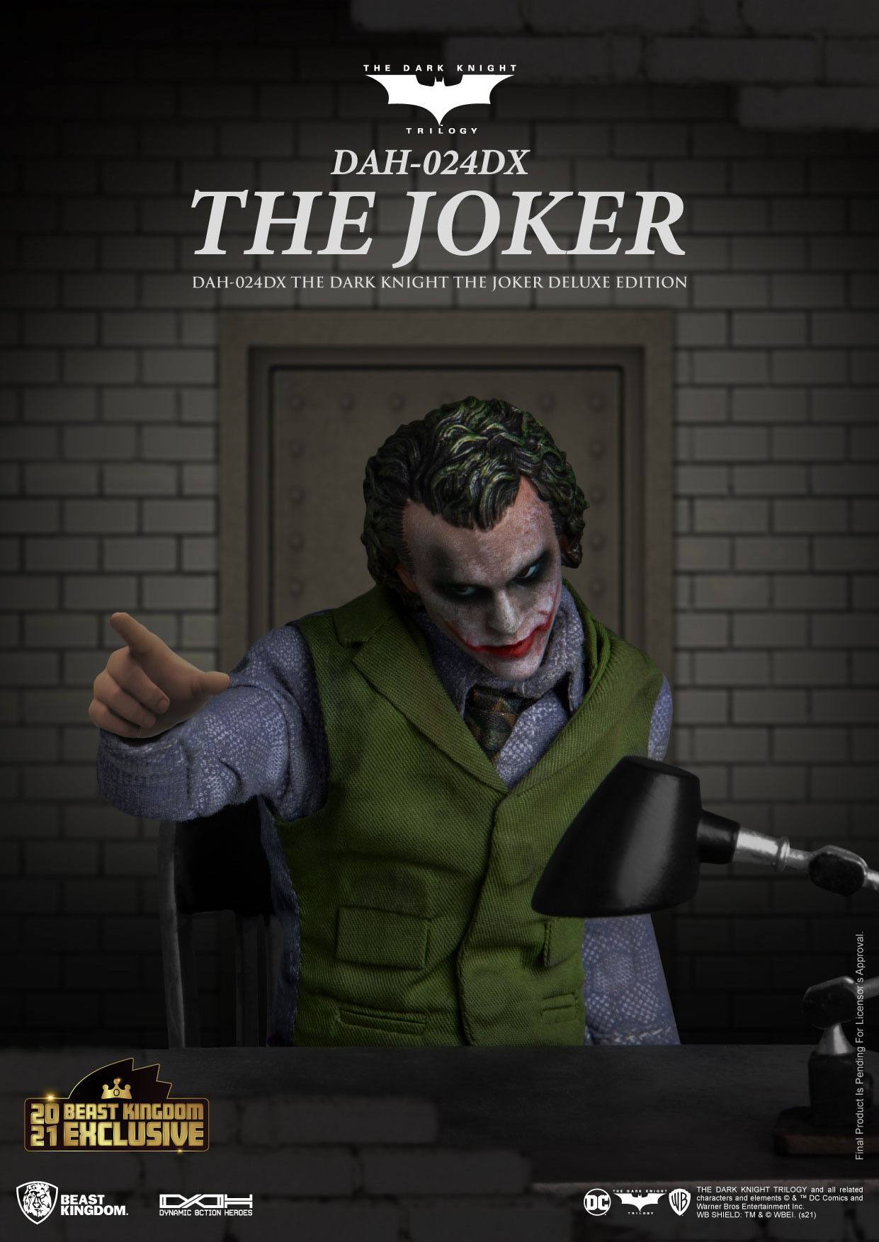 Beast Kingdom - DC Comics - Batman The Dark Knight Figura Dynamic 8ction Heroes 1/9 The Joker Deluxe Version 21 cm
