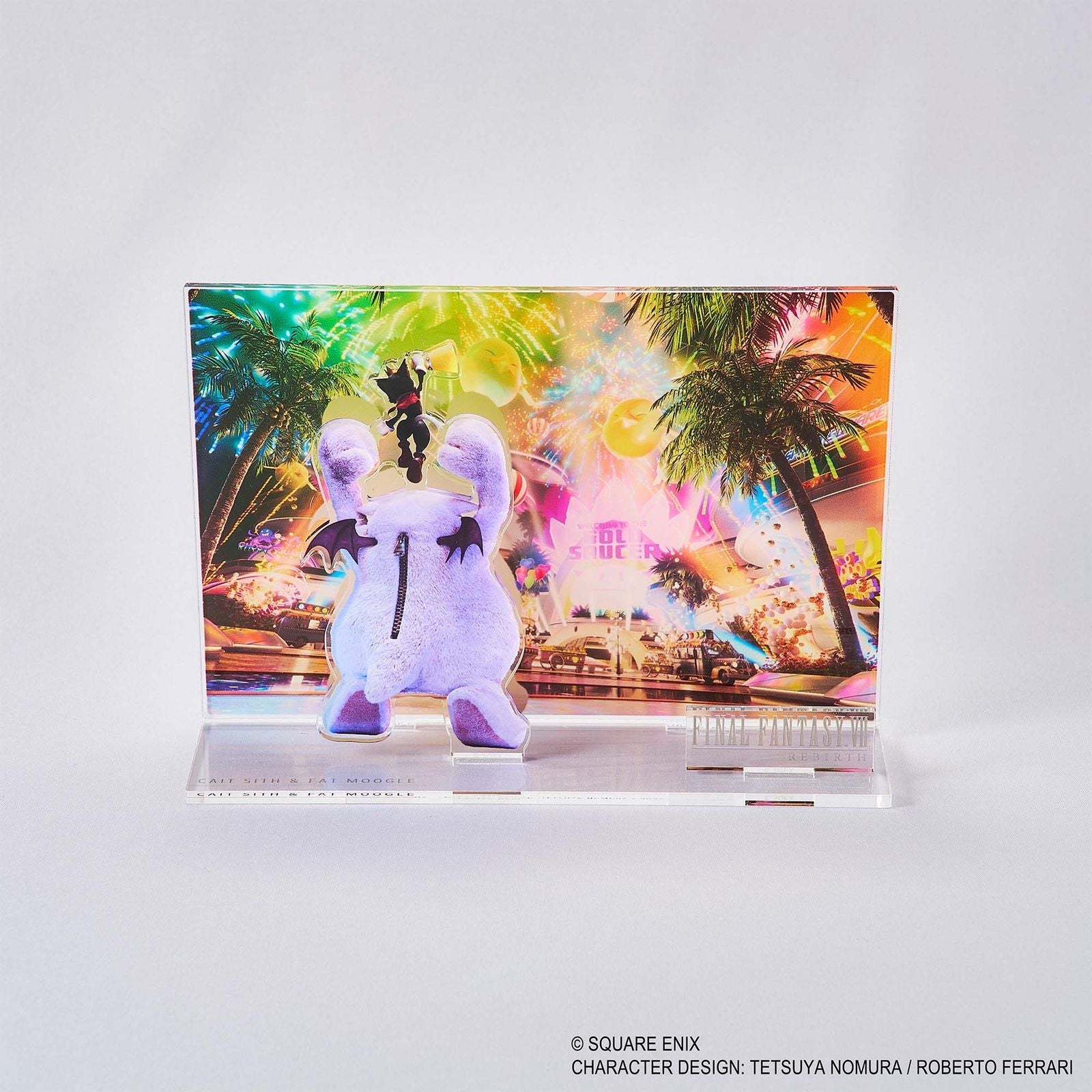 CAIT SITH & FAT MOOGLE DIORAMA ACRÍLICO 19 CM FINAL FANTASY VII REBIRTH