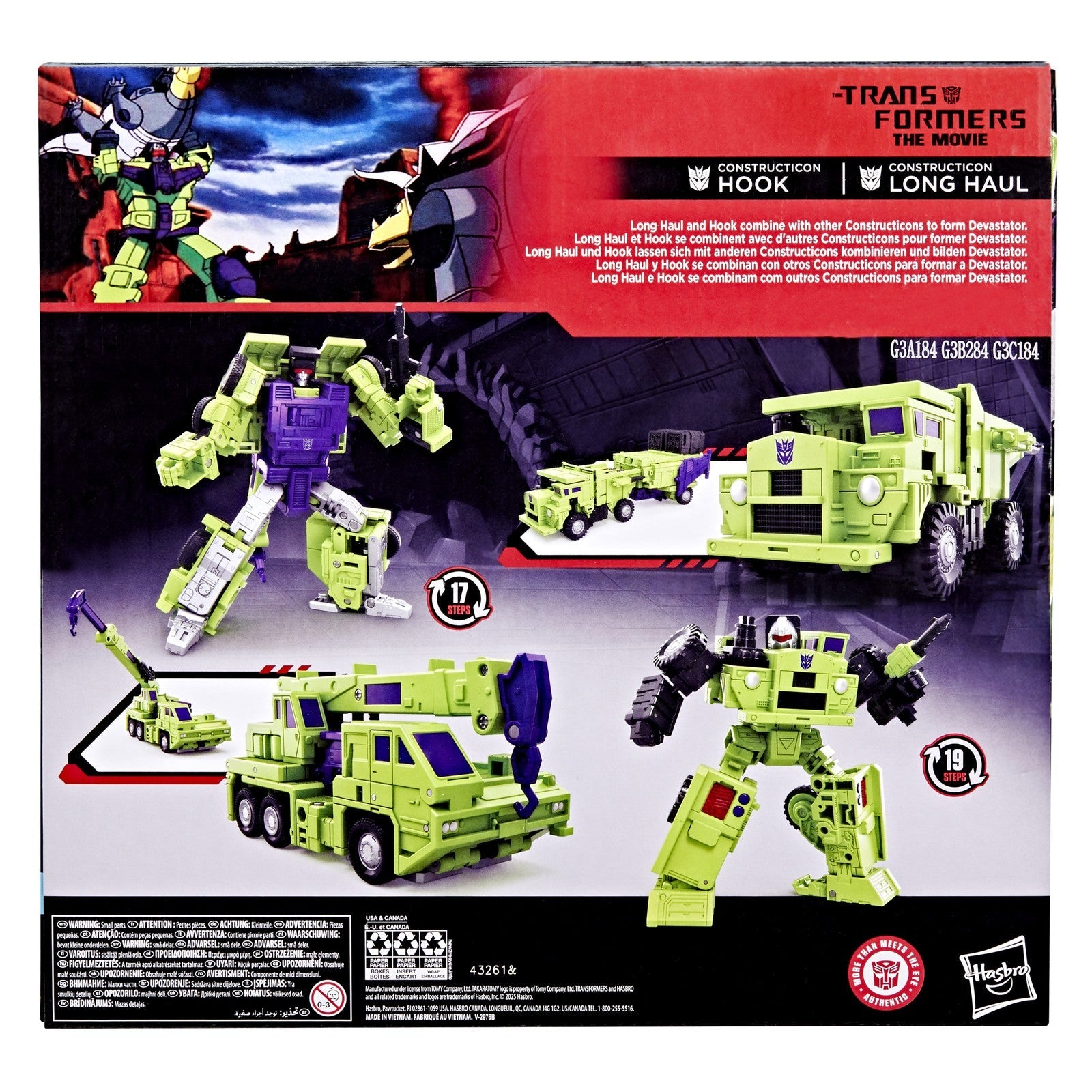 CONSTRUCTICON HOOK & LONG HAUL PACK 2 FIGURAS 16,5 CM TRANSFORMERS: THE MOVIE STUDIO SERIES