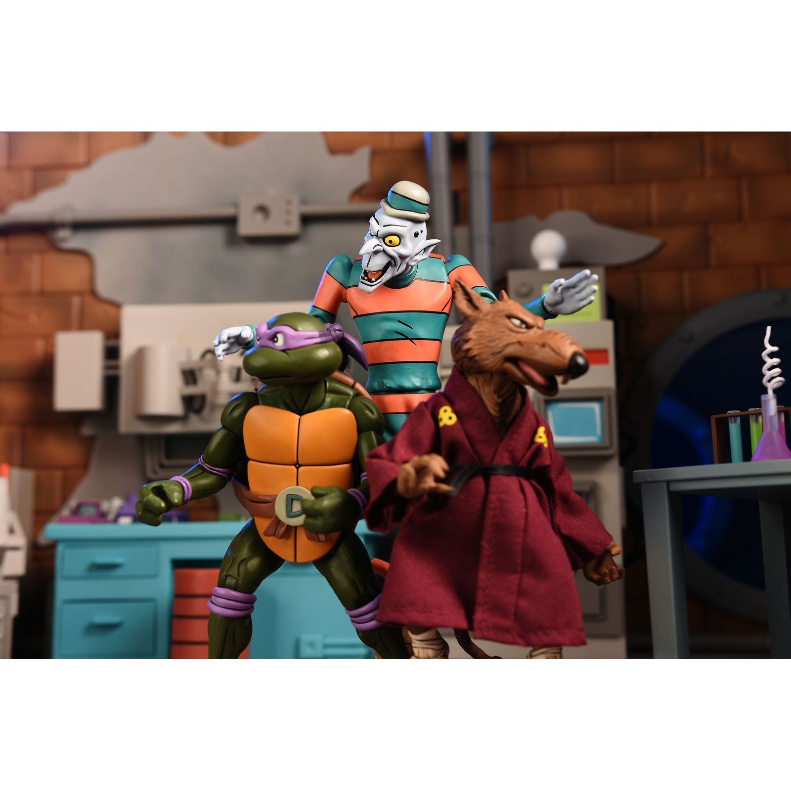 CREEPY EDDIE & SHIBANO SAMA 2 PACK SCALE ACTION FIGURAS 18 CM TEENAGE MUTANT NINJA TURTLES SATURDAY MORNING ADVENTURES