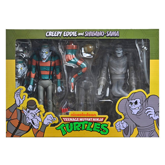 CREEPY EDDIE & SHIBANO SAMA 2 PACK SCALE ACTION FIGURAS 18 CM TEENAGE MUTANT NINJA TURTLES SATURDAY MORNING ADVENTURES