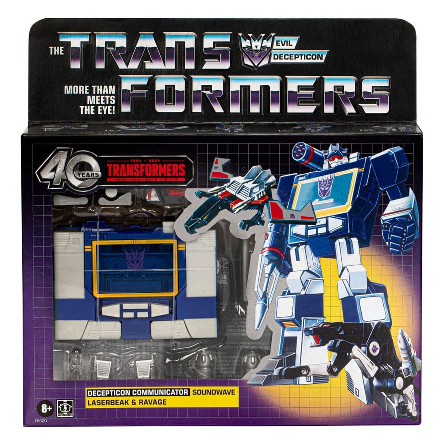 DECEPTICON COMMUNICATOR SOUNDWAVE & LASERBEAK & RAVAGE SET FIG. 17,5 / 3,5 CM G1 UNIVERSE TRANSFORMERS RETRO