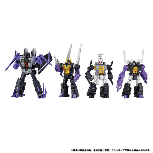 DECEPTICONS PART 2 PACK 4 FIGURAS 17 & 12,5 CM TRANSFORMERS DRAMATIC CAPTURE SERIES TAKARA TOMY