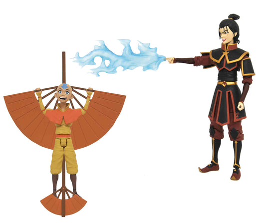 Surtido figuras diamond collection avatar the last airbender aang & azula 6 unidades action figures series 2 18 cm