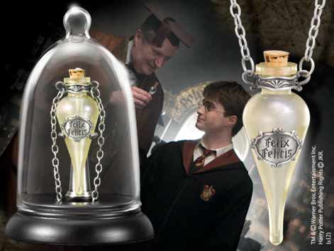 Réplica the noble collection harry potter collar en cristal con cadena poción suerte líquida