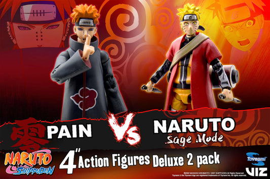 Pack 2 figuras toynami naruto naruto sage mode vs pain exclusiva