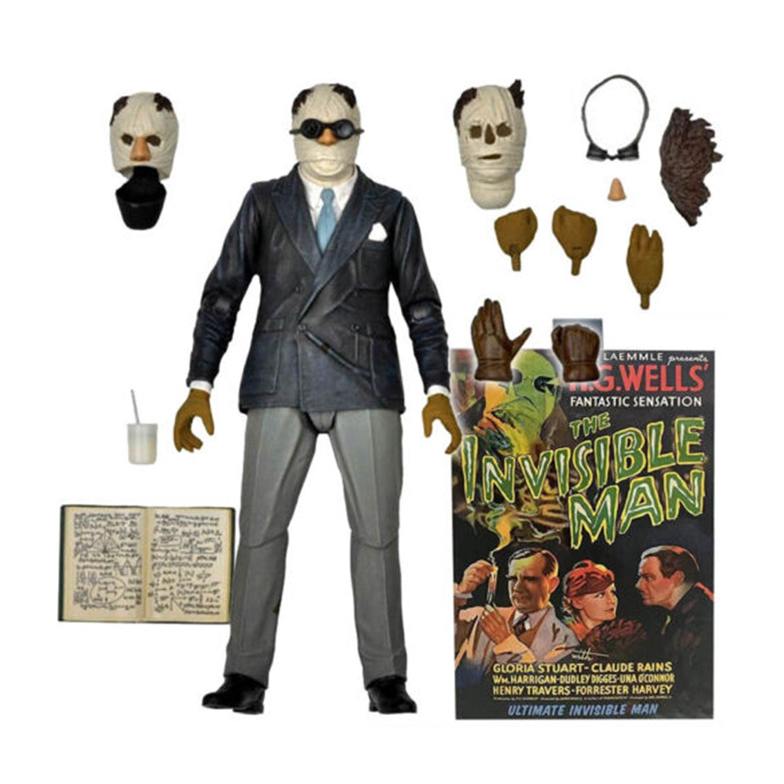 FIGURA NECA UNIVERSAL MONSTER SCALE ACTION ULTIMATE INVISIBLE MAN