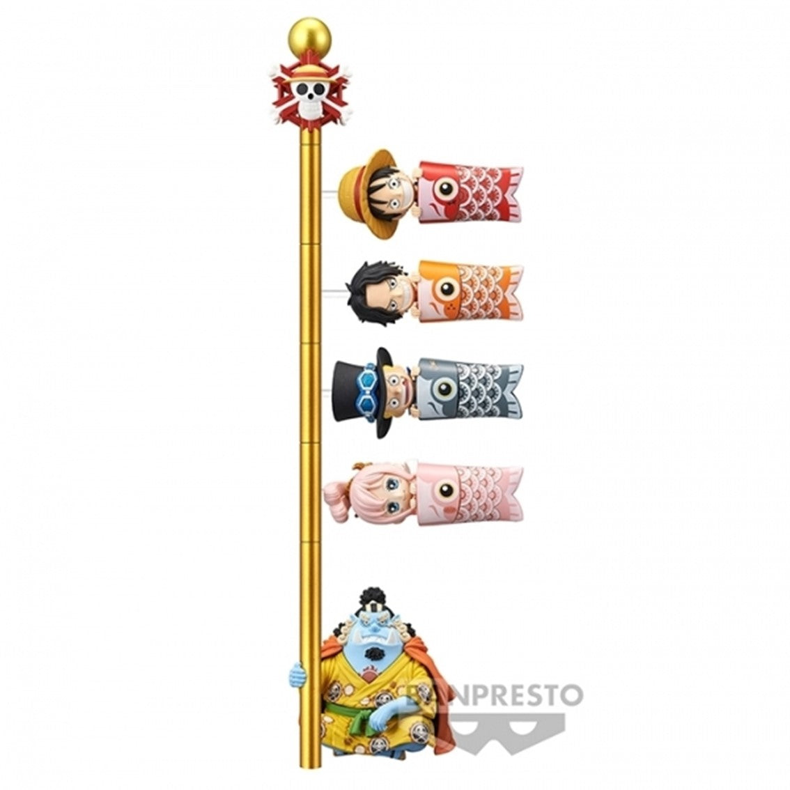 Figura banpresto one piece world collectable figure - carp streamer -  6cm 1 unidad aleatoria