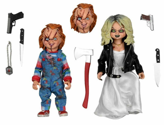 Pack 2 figuras bride of chucky chucky & tiffany 20 cm