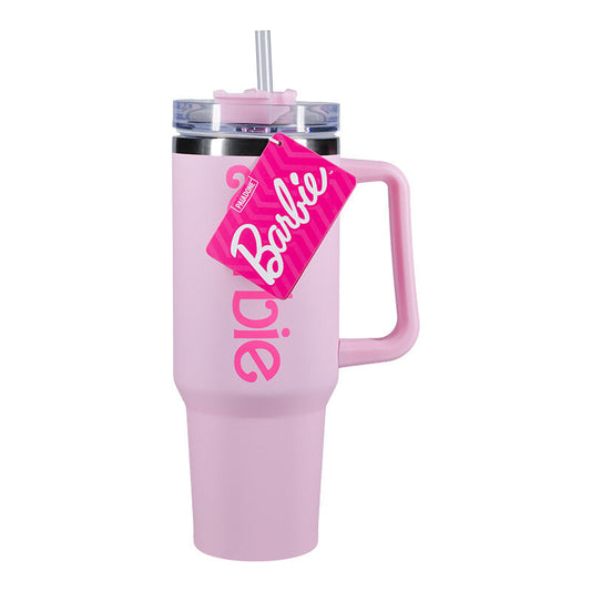 VASO TERMO CON PAJITA PALADONE BARBIE LOGO XL 1200 ML - Z POP Toys