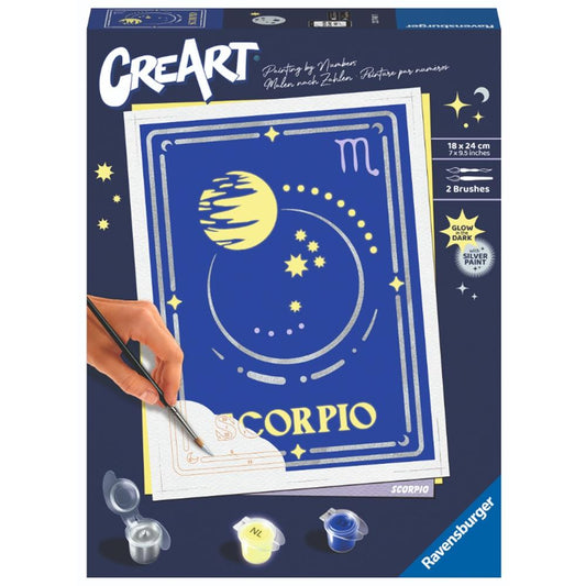 Kit para pintar con números ravensburger creart serie trend d zodiac: escorpio