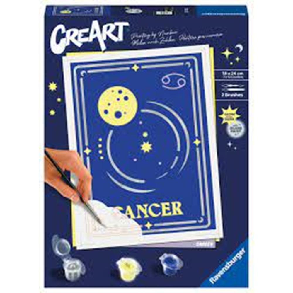 KIT PARA PINTAR CON NÚMEROS RAVENSBURGER CREART SERIE TREND D ZODIAC: CANCER