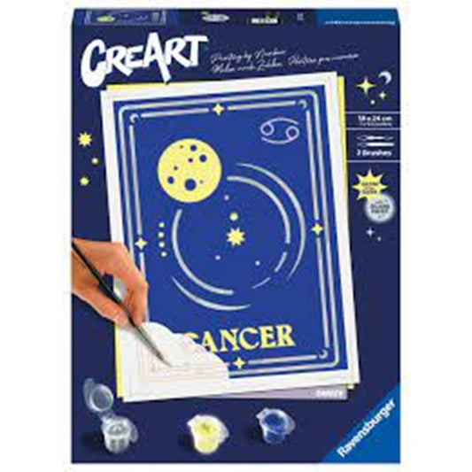 KIT PARA PINTAR CON NÚMEROS RAVENSBURGER CREART SERIE TREND D ZODIAC: CANCER