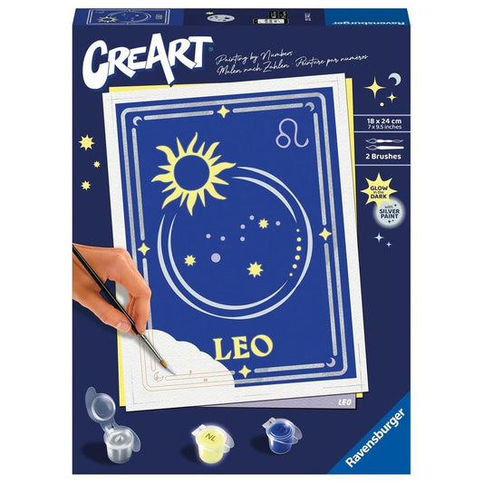 KIT PARA PINTAR CON NÚMEROS RAVENSBURGER CREART SERIE TREND D ZODIAC: LEO