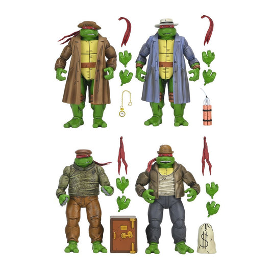 GANSTER TURTLES PACK 4 SCALE ACTION FIGURAS 18 CM TEENAGE MUTANT NINJA TURTLES MIRAGE COMICS