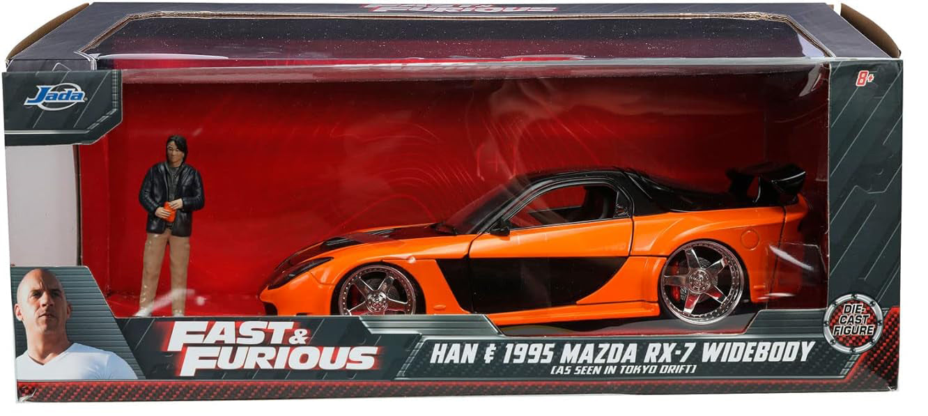 HAN & 1995 MAZDA R-X7 WIDEBOY SET 1/24 SCALE FAST & FURIOUS 