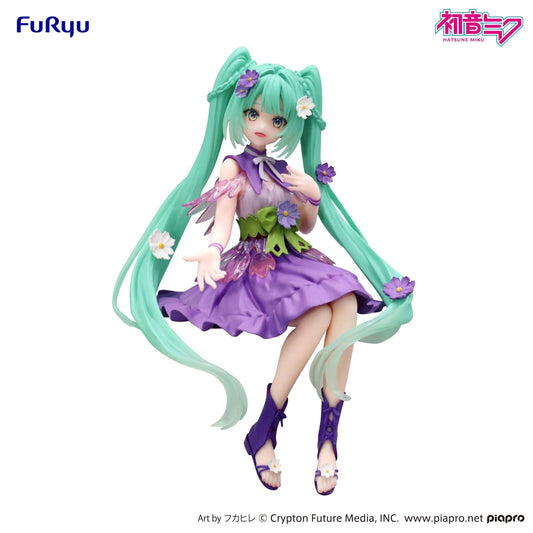 HATSUNE MIKU FLOWER FAIRY COSMOS PURPLE COLOR VERSION FIGURA 14 CM NOODLE STOPPER