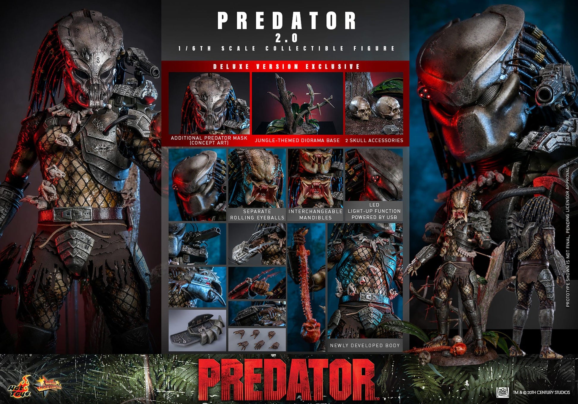 Hot Toys - Predator (2.0) Deluxe Version - Figura Movie Masterpiece 1/6 - 34 cm