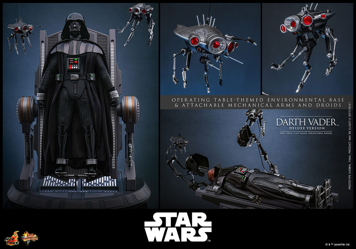 Hot Toys - Star Wars - Figura 1/6 Darth Vader Deluxe Version 35 cm
