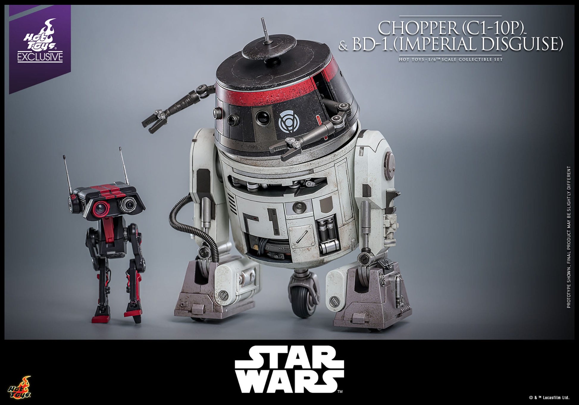 Figura de Hot toys Star Wars Pack Chopper (C1-10P™) & BD-1™ (Imperial Disguise) de STAR WARS