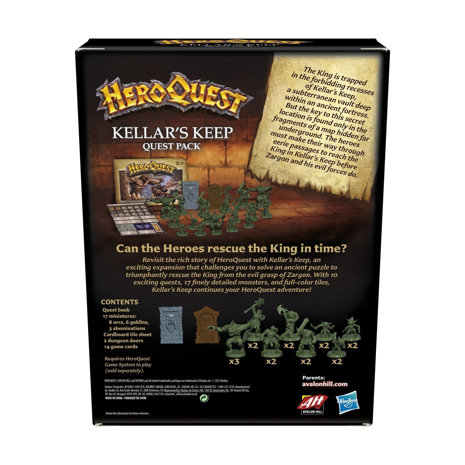 KELLAR'S KEEP - ENGLISH QUEST PACK FOR HEROQUEST - HASBRO GAMING 